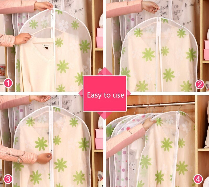 Ülikonna kate Rippuv Tolmukindel tõmblukuga hoiukotid Kodukleit Mantel Rõivaste Kaitsme Riidepuu Reisikandja Tolmukoti kattekotti