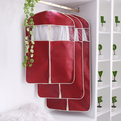 Κάλυμμα για τη σκόνη ρούχων Ημιδιαφανές παλτό σπιτιού Τσάντα αποθήκευσης μπουφάν με ανάγλυφο μη υφαντό ανθεκτικό στην υγρασία Τσάντα αποθήκευσης Κρεμαστή τσάντα γάμου