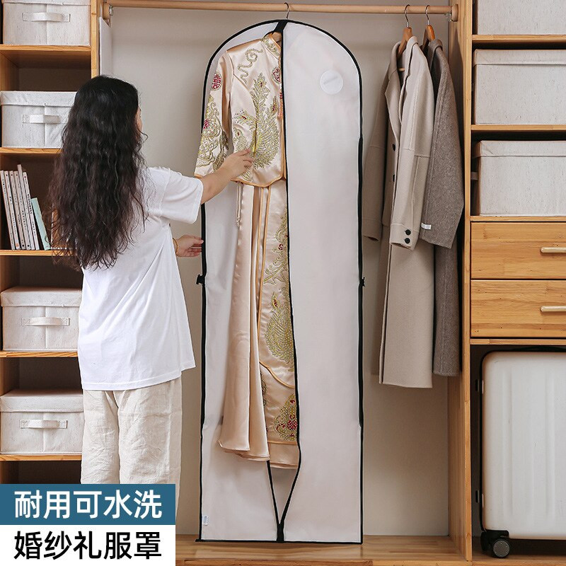 Ρόμπα Μη υφαντό Φόρεμα Προστατευτική Λευκή Θήκη Αδιάβροχη θήκη Νυφικά Κάλυμμα Γάμου Χειροτεχνία Αποθήκευση Ένδυμα Αδιάβροχη Τσάντα