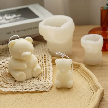 3D анимационна играчка Мече Силиконова форма за свещи Смола Гипсова форма за печене на кубчета лед Декорация на спалнята Подаръци за рожден ден Сватбени сувенири