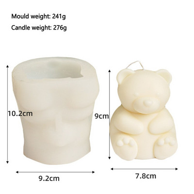 3D Cartoon Toy Bear Μορφή κεριών σιλικόνης Ρητίνη Γύψος παγάκι καλούπι ψησίματος Διακόσμηση κρεβατοκάμαρας Δώρα για πάρτι γενεθλίων Αναμνηστικά γάμου