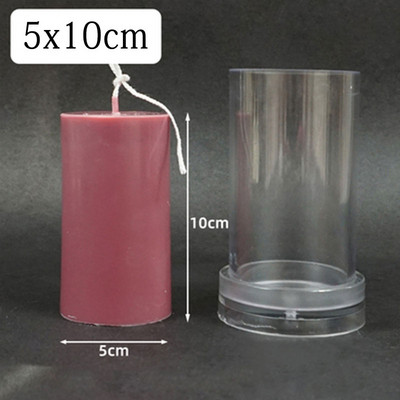 Mucegai cilindric 3D pentru lumânări, coloană, rotundă, din plastic, lucrată manual, pentru fabricarea de lumânări, set de instrumente pentru borcane.