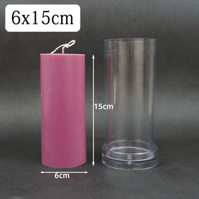 Mucegai cilindric 3D pentru lumânări, coloană, rotundă, din plastic, lucrată manual, pentru fabricarea de lumânări, set de instrumente pentru borcane.