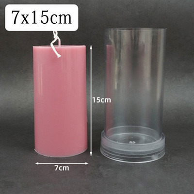 Mucegai cilindric 3D pentru lumânări, coloană, rotundă, din plastic, lucrată manual, pentru fabricarea de lumânări, set de instrumente pentru borcane.