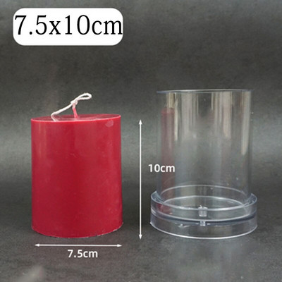 Mucegai cilindric 3D pentru lumânări, coloană, rotundă, din plastic, lucrată manual, pentru fabricarea de lumânări, set de instrumente pentru borcane.