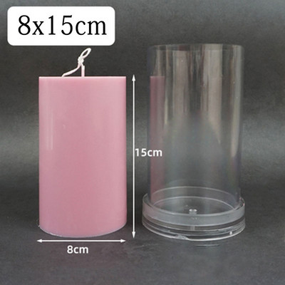 Mucegai cilindric 3D pentru lumânări, coloană, rotundă, din plastic, lucrată manual, pentru fabricarea de lumânări, set de instrumente pentru borcane.