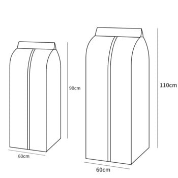 Дрехи Покривало за прах Висящи прозрачни калъфи за дрехи Протектор за костюми Плат за дрехи Чанта за съхранение Организатор за сортиране на гардероб