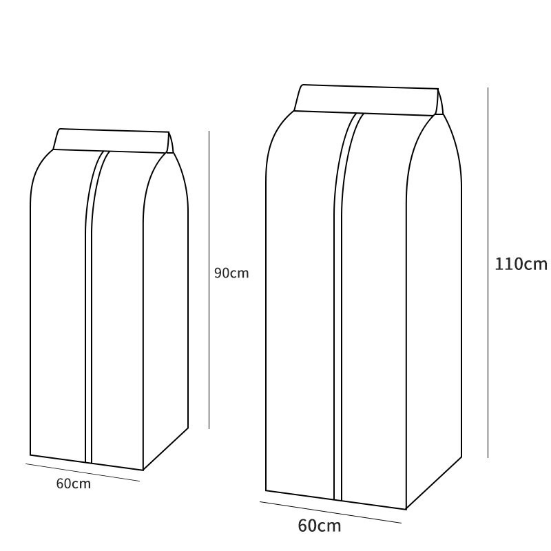 Ρούχα Κάλυμμα σκόνης Κρεμαστά Διαφανή ενδυματολογικά καλύμματα Προστατευτικό παλτό φόρμας Πανί τσάντα αποθήκευσης Οργανωτής ταξινόμησης ντουλάπας