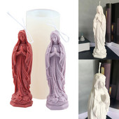 3D Mergelės Marijos žvakių formos silikonas, pasidaryk pats žvakių muilui, tinkas epoksidinė derva, silikoninės formos šventės dovanoms namų dekoravimui