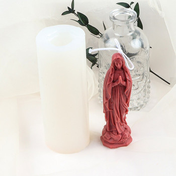 3D Силиконови форми за свещи на Дева Мария, Направи си сам за свещи Сапунена мазилка Епоксидна смола, Силиконови форми за фестивални подаръци Домашен декор