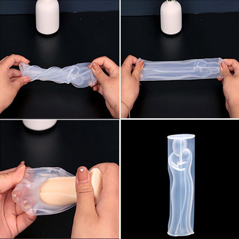 Hug Couple David Lumanari Mucegai Silicon Mold DIY Mama si Mhild Portret Lumanari Confectionare Rasina Epoxidica Mold DIY Craft Sapun