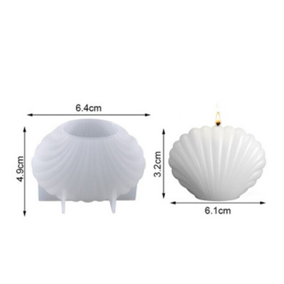 Shell küünlavorm 3D merekarbi kujuga küünla silikoonvorm DIY küünla valmistamine merekarbi aroomiteraapia kipsvormid seebivaiguvormid