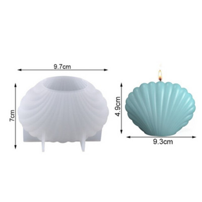 Shell küünlavorm 3D merekarbi kujuga küünla silikoonvorm DIY küünla valmistamine merekarbi aroomiteraapia kipsvormid seebivaiguvormid