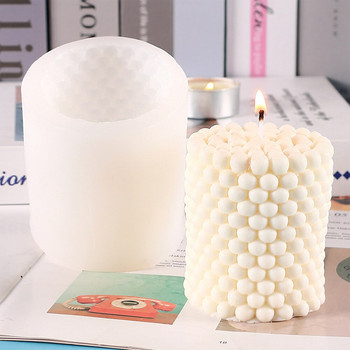 1PCS Сватбени принадлежности Силиконова ръчно изработена форма за свещи, цилиндър, форма за свещи с мехурчета, 3D восъчна форма, форма за торта, смола, форми за декорация на дома