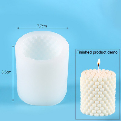 1 buc. Articole pentru nunta Mucegai din silicon lucrat manual pentru lumânări Mucegai cilindric pentru lumânări cu bule 3D Mucegai de ceară Forme din rășină pentru tort, Decorarea casei