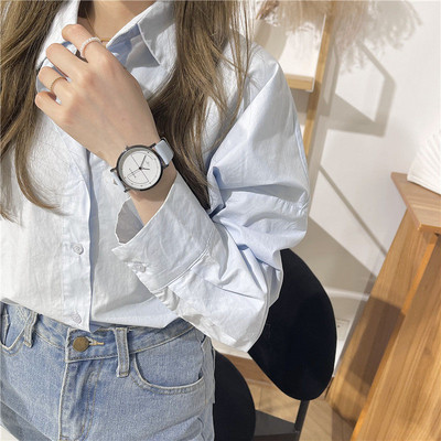 Κομψό γυναικείο ρολόι με δερμάτινο λουράκι, νέο μοντέλο