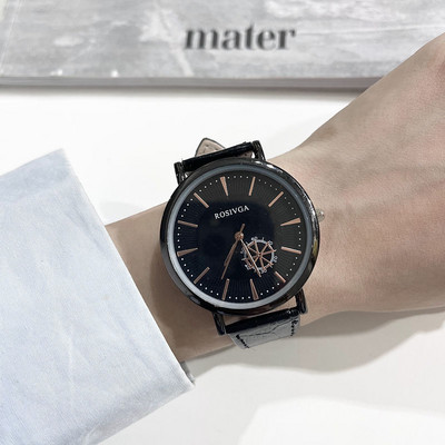 Κομψό γυναικείο ρολόι με δερμάτινο λουράκι, νέο μοντέλο