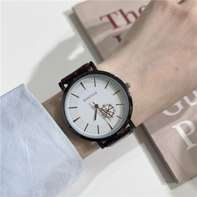 Κομψό γυναικείο ρολόι με δερμάτινο λουράκι, νέο μοντέλο