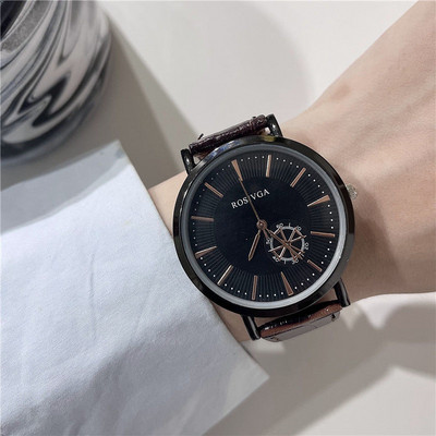 Κομψό γυναικείο ρολόι με δερμάτινο λουράκι, νέο μοντέλο