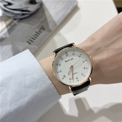 Κομψό γυναικείο ρολόι με δερμάτινο λουράκι, νέο μοντέλο