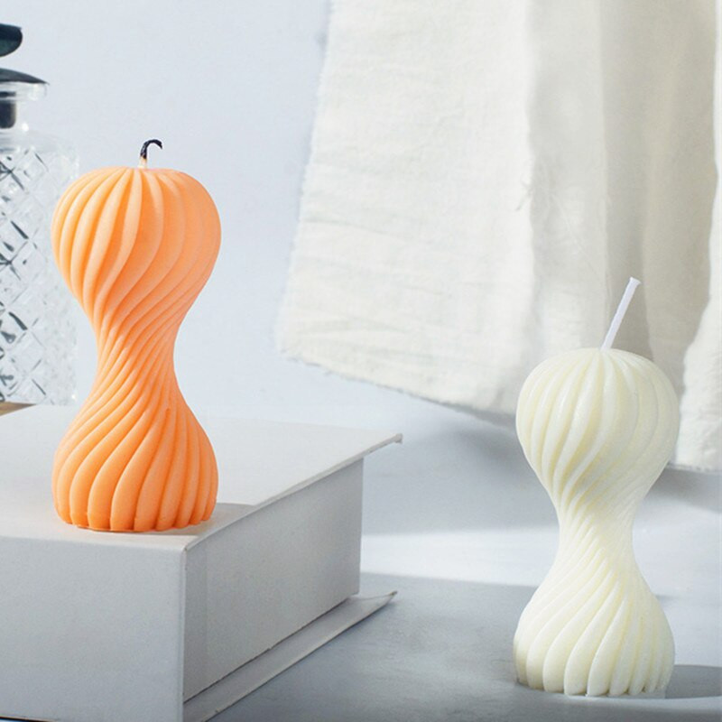 3D spiralinė balioninė žvakė, silikoninė forma, apvali sukama sojos vaško formos geometrinė sūkurinė banguota žvakės formos lapų lukšto muilo forma