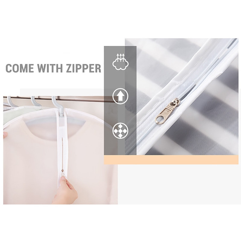 Husă de praf din țesătură Peva de desene animate, rezistentă la apă, cu fermoar, pentru haine, haine, jachetă, tricou, haină, costum