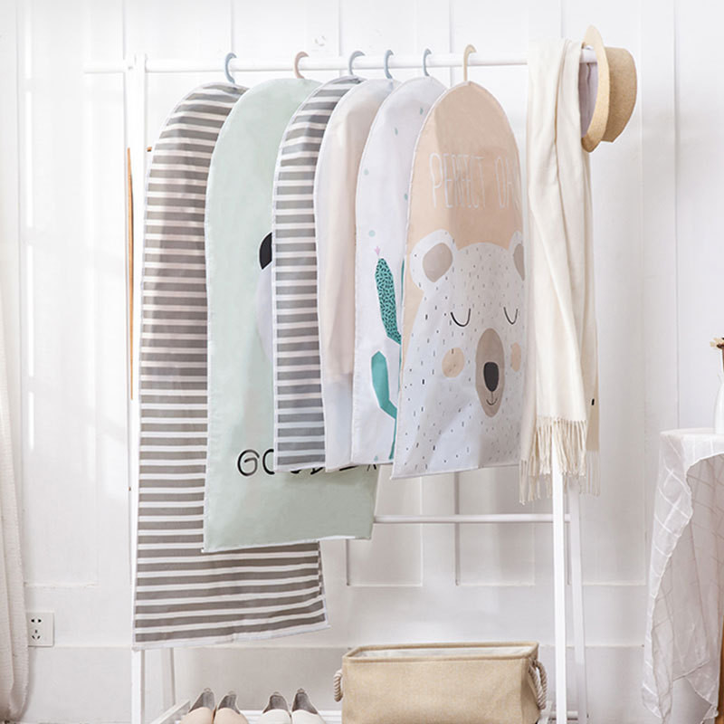 Husă de praf din țesătură Peva de desene animate, rezistentă la apă, cu fermoar, pentru haine, haine, jachetă, tricou, haină, costum