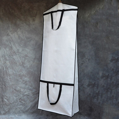 Rochie de mireasă neagră Huse pentru saci de îmbrăcăminte Saci de praf nețesute cu fermoar complet îngroșat, portabil, pliabil, husă de praf cu dublă utilizare Genți de călătorie