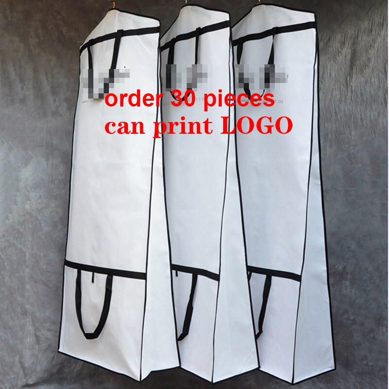 Rochie de mireasă neagră Huse pentru saci de îmbrăcăminte Saci de praf nețesute cu fermoar complet îngroșat, portabil, pliabil, husă de praf cu dublă utilizare Genți de călătorie