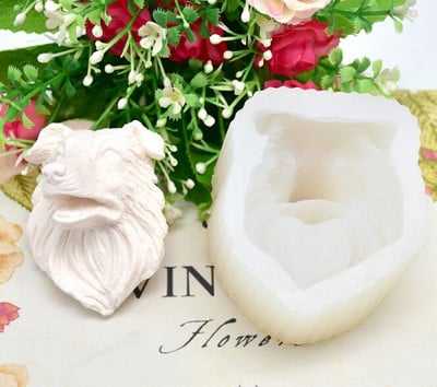 1 τεμ. σχήμα κεφαλιού σκύλου Άρωμα Γύψο χειροτεχνίας Καλούπι DIY Κερί Καλούπι σαπουνιού για Διακόσμηση Αυτοκινήτου Σοκολάτας Εργαλεία ψησίματος