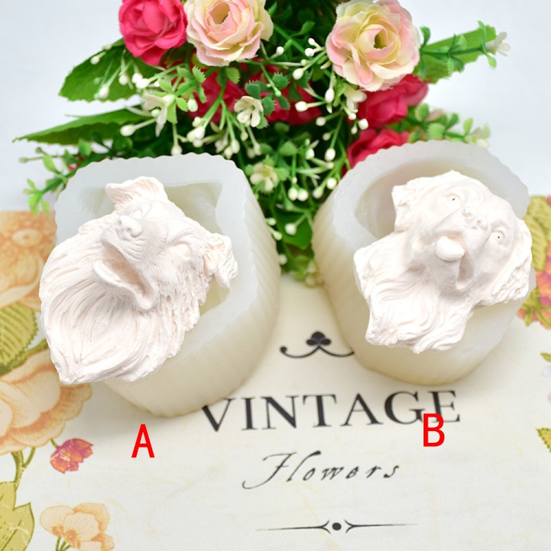 1 τεμ. σχήμα κεφαλιού σκύλου Άρωμα Γύψο χειροτεχνίας Καλούπι DIY Κερί Καλούπι σαπουνιού για Διακόσμηση Αυτοκινήτου Σοκολάτας Εργαλεία ψησίματος