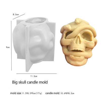 DIY Serpent Skull Candle Καλούπι σιλικόνης Απόκριες Πασχαλινό άρωμα Κερί Κατασκευή Χειροποίητο Σαπούνι Γύψινο καλούπι Χειροτεχνία για διακόσμηση σπιτιού