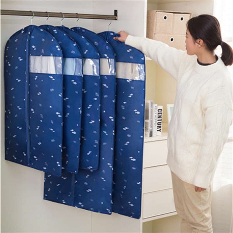 Αδιάβροχη τσάντα κάλυψης για κοστούμι Παλτό Παχύ ρούχα Κρεμαστές τσέπες Οικιακό με φερμουάρ Ρούχα Τσάντα αποθήκευσης Βοηθός κρεβατοκάμαρας