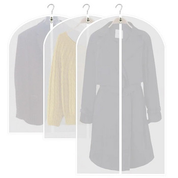 Απλά ημιδιαφανή Ρούχα Αντισκόνη Αποθηκευτική Τσάντα Κρεμαστό Νέο Κοστούμι Κρεμαστό Κάλυμμα για τη σκόνη με Φερμουάρ Organizer Ντουλάπα Hang Ba