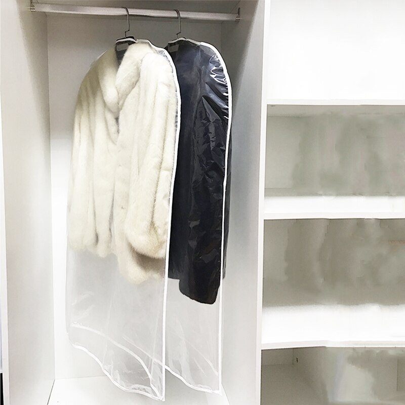 5 τμχ/Παρτίδα με φερμουάρ κάτω μέρος Τσάντα σκόνης για το σπίτι Διαφανές κάλυμμα για τη σκόνη PEVA Μακριά κοντά ρούχα Κρεμαστή τσάντα αποθήκευσης