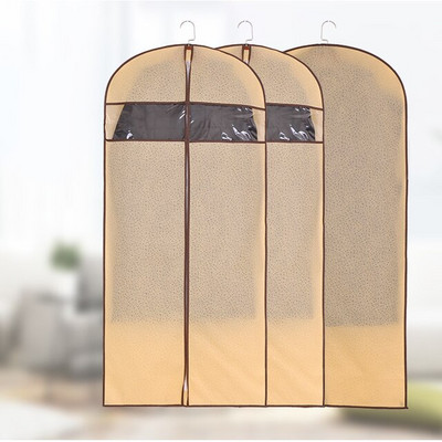 Πυκνό ανάγλυφο μη υφαντό κάλυμμα σκόνης ρούχων καθαρού χρώματος Σακάκι κρεμαστή τσάντα σκόνης Οικιακά ενδύματα Τσάντα αποθήκευσης ανθεκτική στη σκόνη