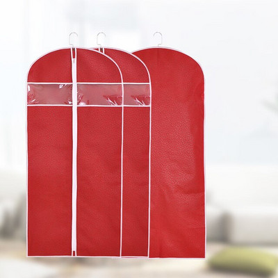 Πυκνό ανάγλυφο μη υφαντό κάλυμμα σκόνης ρούχων καθαρού χρώματος Σακάκι κρεμαστή τσάντα σκόνης Οικιακά ενδύματα Τσάντα αποθήκευσης ανθεκτική στη σκόνη