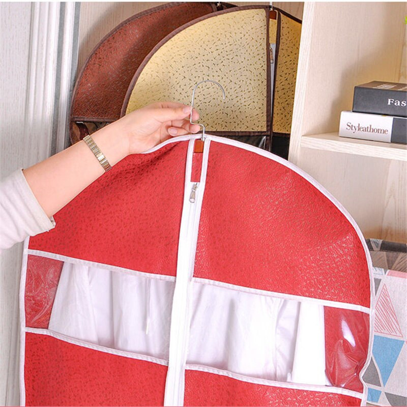 Πυκνό ανάγλυφο μη υφαντό κάλυμμα σκόνης ρούχων καθαρού χρώματος Σακάκι κρεμαστή τσάντα σκόνης Οικιακά ενδύματα Τσάντα αποθήκευσης ανθεκτική στη σκόνη