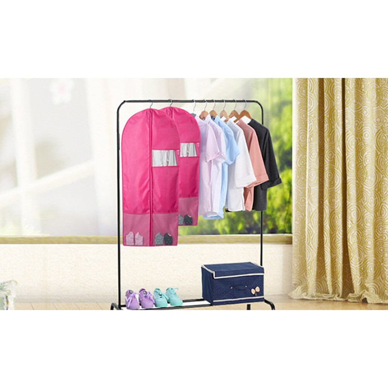 4 Χρώματα PVC Plus Size Ρούχα Παλτό Κοστούμι Αδιάβροχη Αποθήκευση Τετράγωνη θήκη τσάντας με προστατευτικό φερμουάρ Ντουλάπα κρεμαστές τσάντες αποθήκευσης