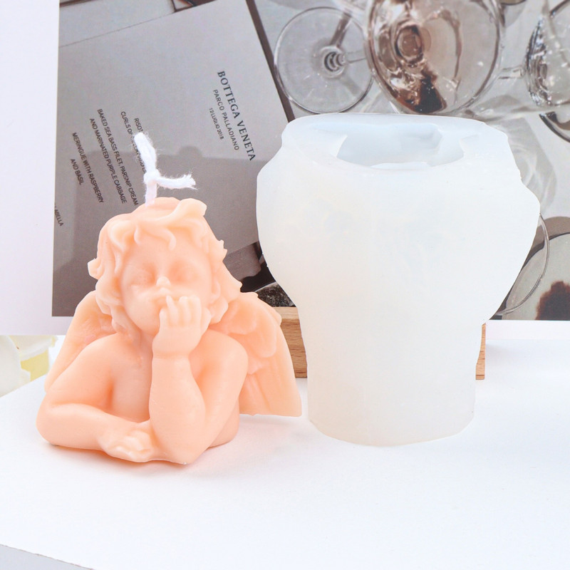 Silikónová forma na sviečku, soška malého anjelika, ručne vyrobená forma na mydlo, voňavá forma na sviečky, krídlo anjela, ručne vyrobená forma na výrobu sviečok