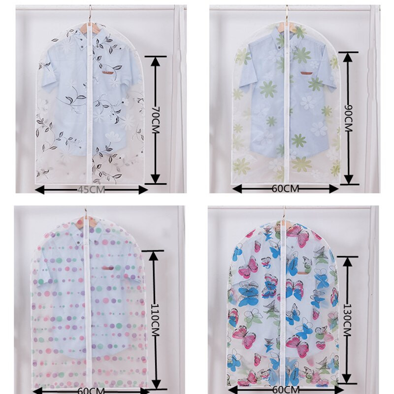Závesný kryt na oblečenie, odev, šaty, obleky, kabáty, úložné vrecká, 100% priehľadný šatníkový umývateľný obal na oblečenie