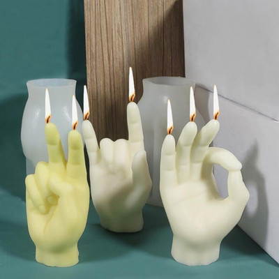 Καλούπια σιλικόνης Gesture Candle Mold Finger Candle Mold Creative Gesture Άρωμα Κερί Κερί Καλούπι Σαπούνι Μούχλα Δώρα για τούρτα Δώρα