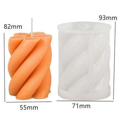 τρισδιάστατο στριφογυριστό στριφογυριστό στριφτό κερί Καλούπια σιλικόνης κυματιστό στριφογυριστή κολόνα σπειροειδή καλούπι σιλικόνης Γεωμετρική αφηρημένη κυματιστή φόρμα κεριών