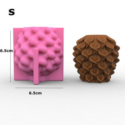 τρισδιάστατο στριφογυριστό στριφογυριστό στριφτό κερί Καλούπια σιλικόνης κυματιστό στριφογυριστή κολόνα σπειροειδή καλούπι σιλικόνης Γεωμετρική αφηρημένη κυματιστή φόρμα κεριών