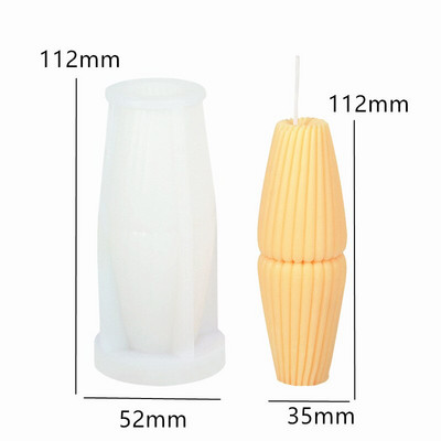 τρισδιάστατο στριφογυριστό στριφογυριστό στριφτό κερί Καλούπια σιλικόνης κυματιστό στριφογυριστή κολόνα σπειροειδή καλούπι σιλικόνης Γεωμετρική αφηρημένη κυματιστή φόρμα κεριών