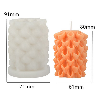 τρισδιάστατο στριφογυριστό στριφογυριστό στριφτό κερί Καλούπια σιλικόνης κυματιστό στριφογυριστή κολόνα σπειροειδή καλούπι σιλικόνης Γεωμετρική αφηρημένη κυματιστή φόρμα κεριών