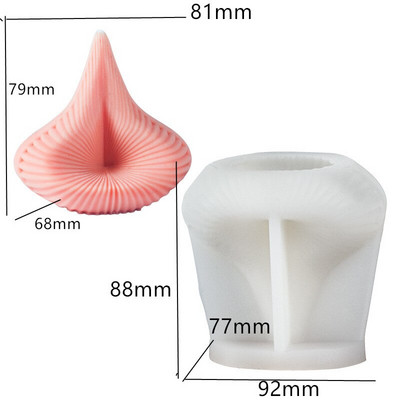 τρισδιάστατο στριφογυριστό στριφογυριστό στριφτό κερί Καλούπια σιλικόνης κυματιστό στριφογυριστή κολόνα σπειροειδή καλούπι σιλικόνης Γεωμετρική αφηρημένη κυματιστή φόρμα κεριών
