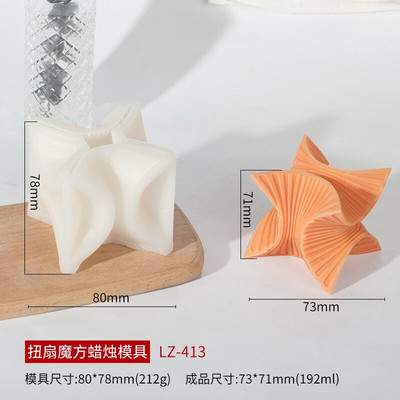 τρισδιάστατο στριφογυριστό στριφογυριστό στριφτό κερί Καλούπια σιλικόνης κυματιστό στριφογυριστή κολόνα σπειροειδή καλούπι σιλικόνης Γεωμετρική αφηρημένη κυματιστή φόρμα κεριών