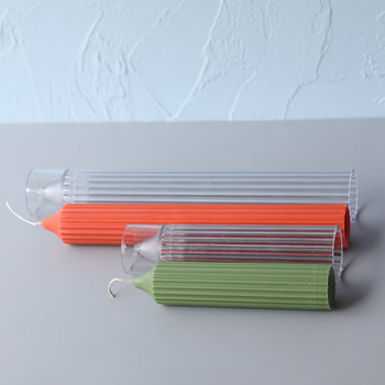 Long Pole Stripe Candle Molds Acrylic Plastic Pillar DIY Kit Making Kit Large Cylinder Candles Molds