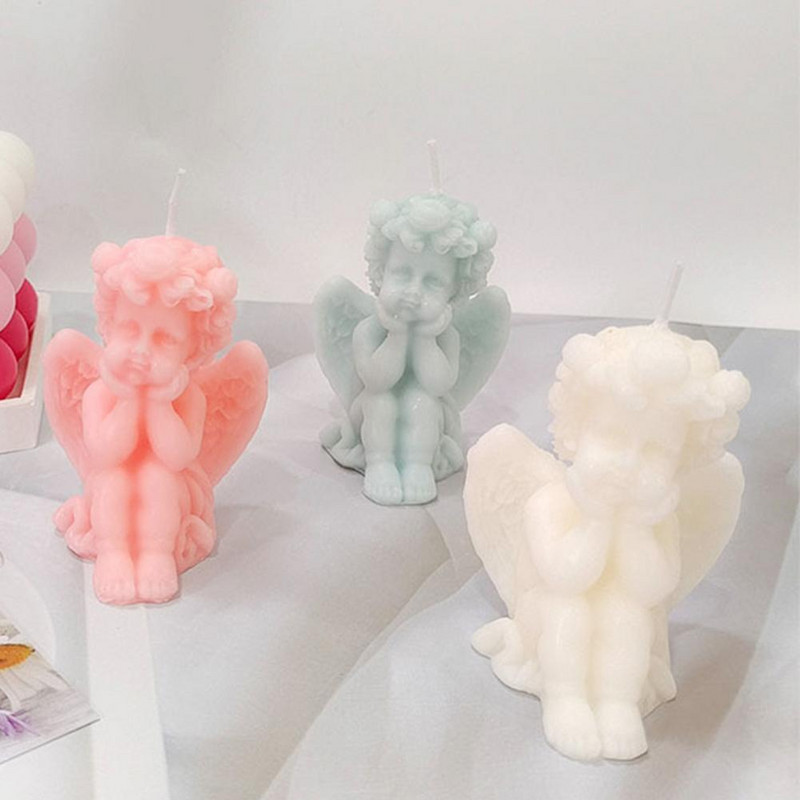 3D anđeo mirisna svijeća Aromaterapijska gipsana svijeća Rođendanska svadba Banket Suveniri za kupce Poklon Dekoracija doma